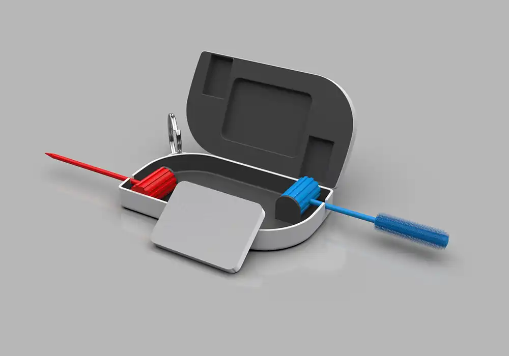 Reinigungstool für In-Ear Kopfhörer - Konzept 1 ausgeklappt