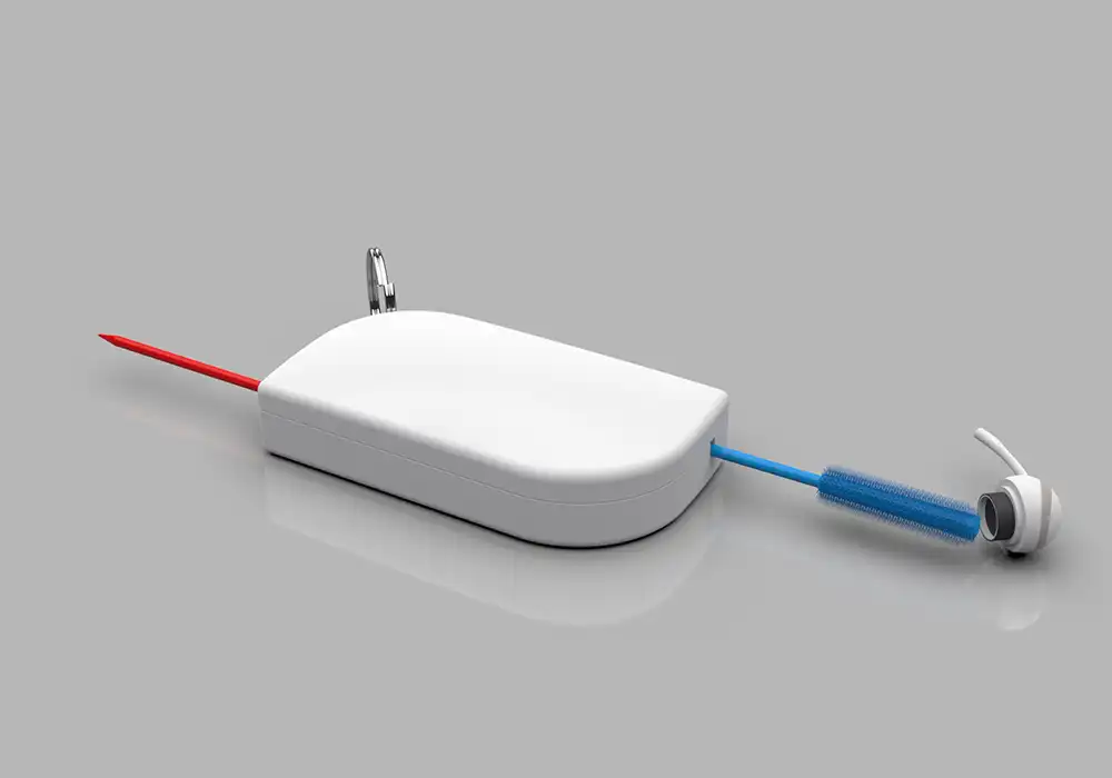 Reinigungstool für In-Ear Kopfhörer - Konzept 1 in Funktion