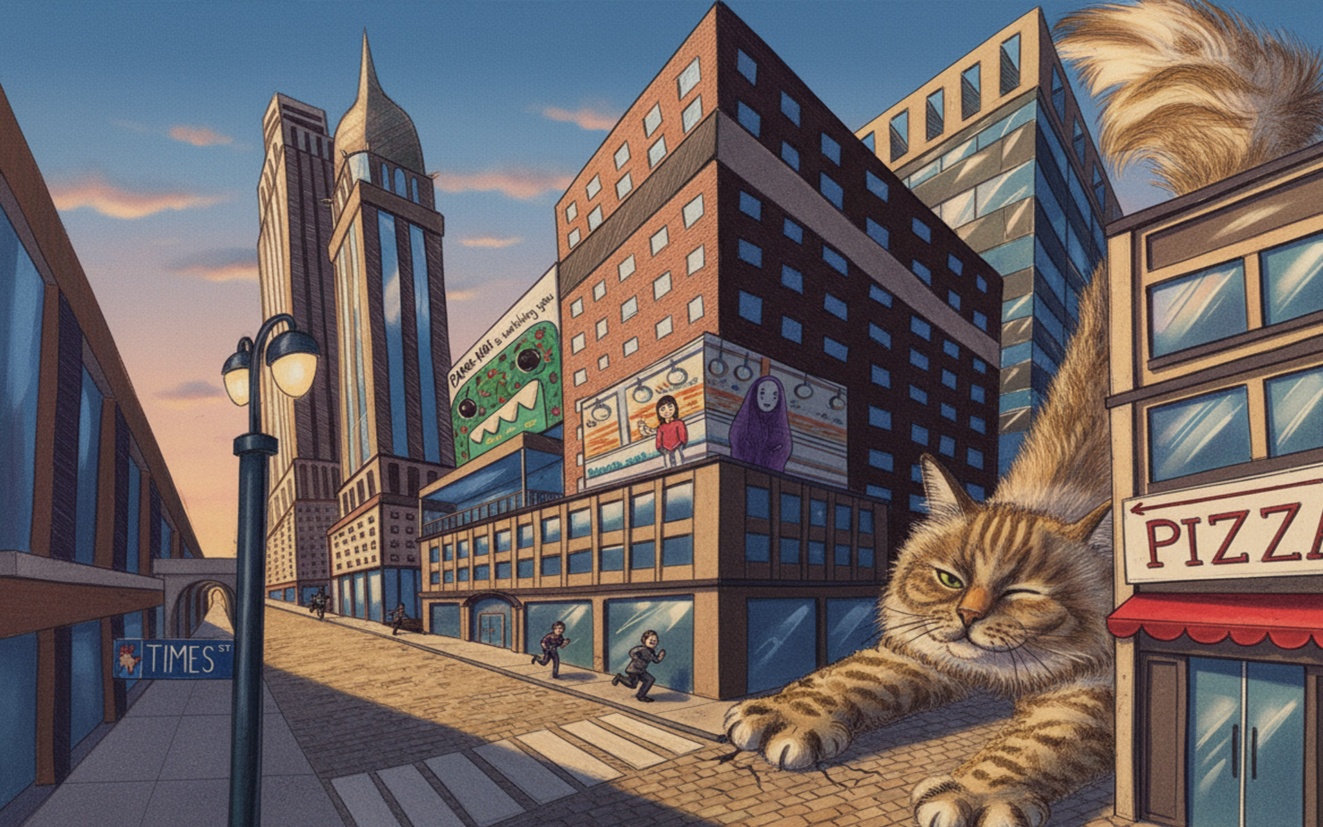 2-Fluchtpunkt-Perspektive, Kugelschreiber Zeichnung Architektur Gebäude