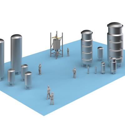 Anlagenrendering Maschinenpark Reaktion