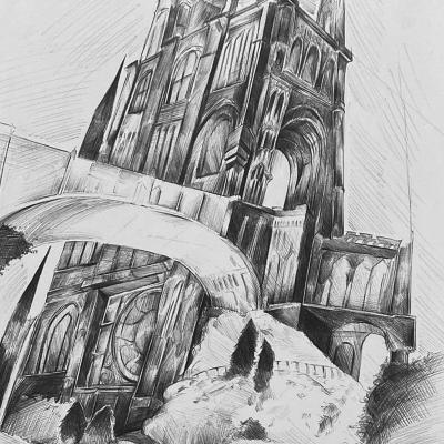 3 Fluchtpunktperspektive Zeichnung Stadt 02